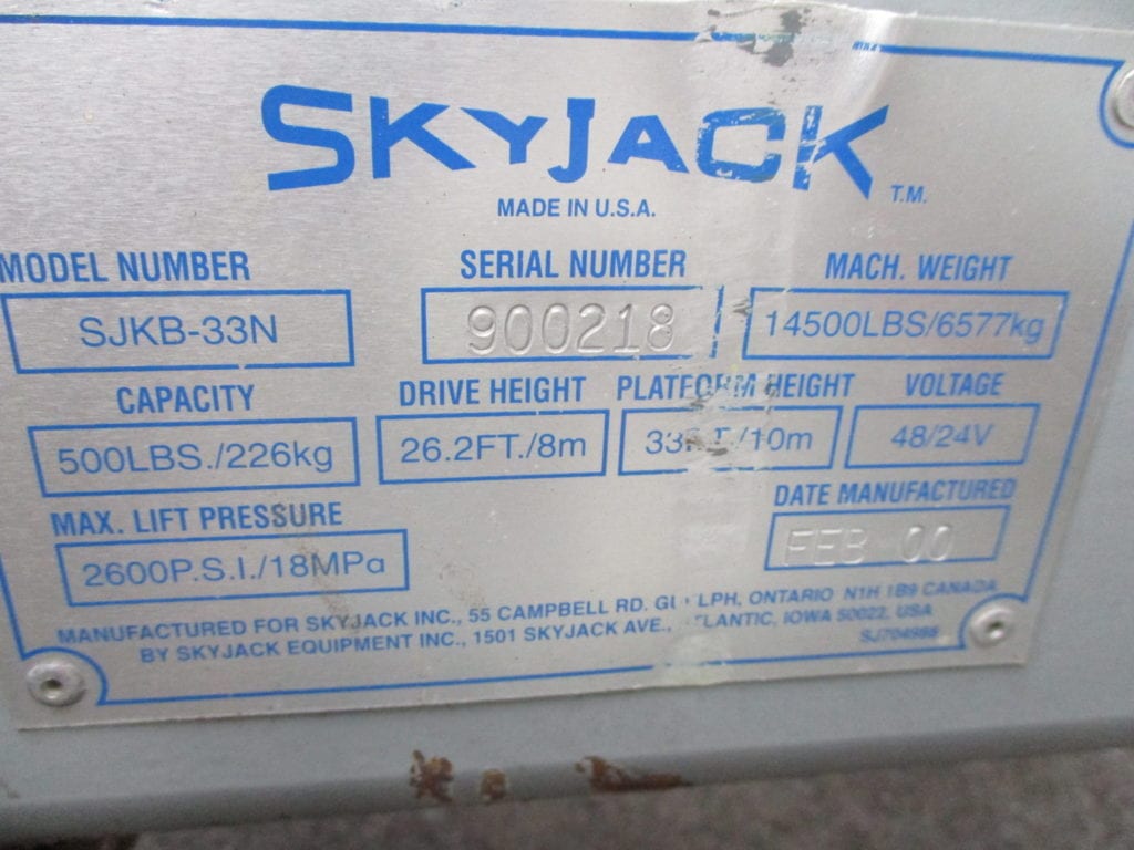skyjack plate